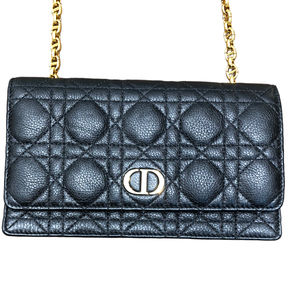 Christian Dior Calo Belt Bag Pouch Calf Leather Shoulder Bag Black